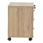 Office chest of drawers on casters Anze natural melamine 48x38x53cm - Слика 5