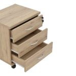Office chest of drawers on casters Anze natural melamine 48x38x53cm - Слика 6