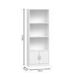 Bookcase Negan white melamine 60x29x166cm - Слика 5