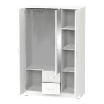 Dillion white melamine three-leaf wardrobe 120x52x190cm - Image 2