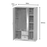 Dillion white melamine three-leaf wardrobe 120x52x190cm - Image 4