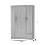 Four-leaf wardrobe Karter sonoma melamine 121x48x180cm - Слика 3