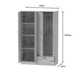 Four-leaf wardrobe Karter sonoma melamine 121x48x180cm - Слика 4