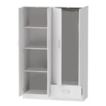 Four-leaf wardrobe Karter white melamine 121x48x180cm - Слика 2
