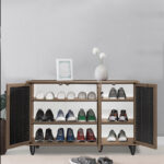 Shoe cabinet Ronan walnut 105x35x.66cm - Слика 3