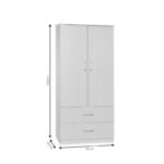 Wardrobe Zelia with 2 doors and drawers in oak color 79x42x180cm - Image 5