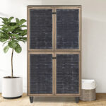 Shoe cabinet Ronan walnut 70.5x35x122cm - Image 3