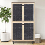 Shoe cabinet Ronan natural 70.5x35x122cm - Image 3