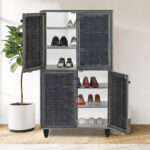 Shoe cabinet Ronan wenge 70.5x35x122cm - Слика 2