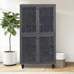 Shoe cabinet Ronan wenge 70.5x35x122cm - Слика 3