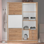 Wardrobe with 2 sliding doors Chase in oak colour 152.5x56.5x185cm - Image 5
