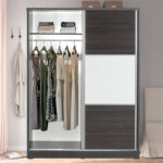 Wardrobe with 2 sliding doors Chase in wenge colour 152.5x56.5x185cm - Image 3