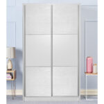 Wardrobe with 2 sliding doors Griffin in white colour 121x56.5x180.5cm - Слика 3