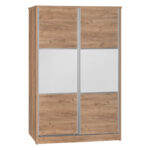 Wardrobe with 2 sliding doors Griffin in oak colour 121x56.5x180.5cm