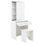 Dressing table with mirror Zelia in white colour 60x40.5x151cm - Слика 2