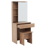 Dressing table with mirror Zelia in oak colour 60x40.5x151cm - Слика 2