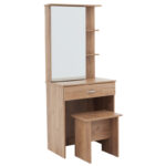 Dressing table with mirror Zelia in oak colour 60x40.5x151cm