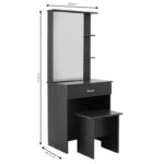 Dressing table with mirror Zelia in oak colour 60x40.5x151cm - Слика 5