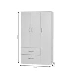 Wardrobe Zelia with 2 doors and drawers in oak color 90x42x180cm - Слика 4