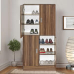 Shoe cabinet Felicity walnut 60x32x127cm - Слика 2