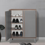 Shoe cabinet Milana oak-anthracite 74x38x95cm - Слика 2