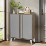 Shoe cabinet Milana sonoma rw-anthracite 74x38x95cm - Image 3