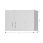 Cabinet Zelia 3 doors white 90x42x60cm - Слика 4