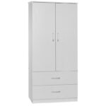2 door wardrope and cabinet Zelia white 79x42x240cm - Image 3