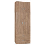 Гардеробер и шкаф со 2 вратички Zelia природен 79x42x240 см