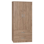 2 door wardrope and cabinet Zelia natural 79x42x240cm - Слика 3