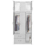 3 door wardrope and cabinet Zelia white 90x42x240cm - Image 2