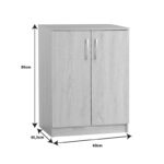 Shoe cabinet Shordo white-oak melamine 60x40.5x80cm - Слика 4