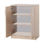 Shoe rack-cabinet Shordo melamine in natural color 60x40.5x80cm - Image 2