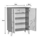 Shoe rack-cabinet Kumen melamine in oak marble shade 74x38x95cm - Слика 4