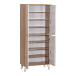 Shoe cabinet Kumen oak marble melamine 74x38x174cm - Слика 2