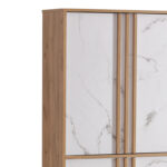 Shoe cabinet Kumen oak marble melamine 74x38x174cm - Слика 3