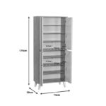 Shoe cabinet Kumen oak marble melamine 74x38x174cm - Слика 5