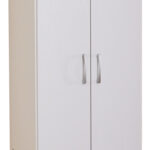 2 doors wardrobe Jonar white color melamine 60x42x180cm - Слика 3