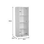 2 doors wardrobe Jonar white color melamine 60x42x180cm - Слика 4