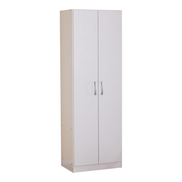 2 doors wardrobe Jonar white color melamine 60x42x180cm