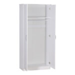 Zelia two-leaf wardrobe in white  shade 79x42x180cm - Image 3