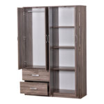 Zelia four-leaf wardrobe with 2 drawers in sonoma-oak shade 120x42x180cm - Слика 3