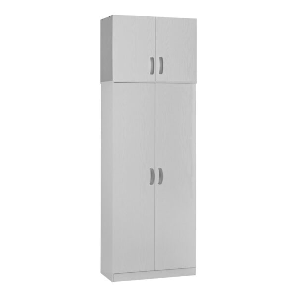 2 door wardrope and cabinet Zelia in white color 79x42x240cm