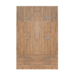 Four-leaf wardrobe with mezzanine Zelia B with 4 drawers oak color 158x42x240cm - Слика 2