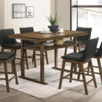 Bar table Tenor natural wood rubberwood-MDF walnut 150x90x91.5cm - Слика 2