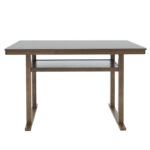 Bar table Tenor natural wood rubberwood-MDF walnut 150x90x91.5cm - Слика 3