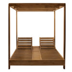Pakoworld Dual 2-seater deckchair with walnut solid wood canopy - Image 2