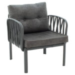 Lounge Intricate set of 4 pcs PP anthracite-dark grey antique fabric - Image 5