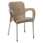 Armchair Feast PP color cappucino-aluminum leg
