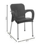 Armchair Feast PP color dark blue-aluminum leg - Image 4